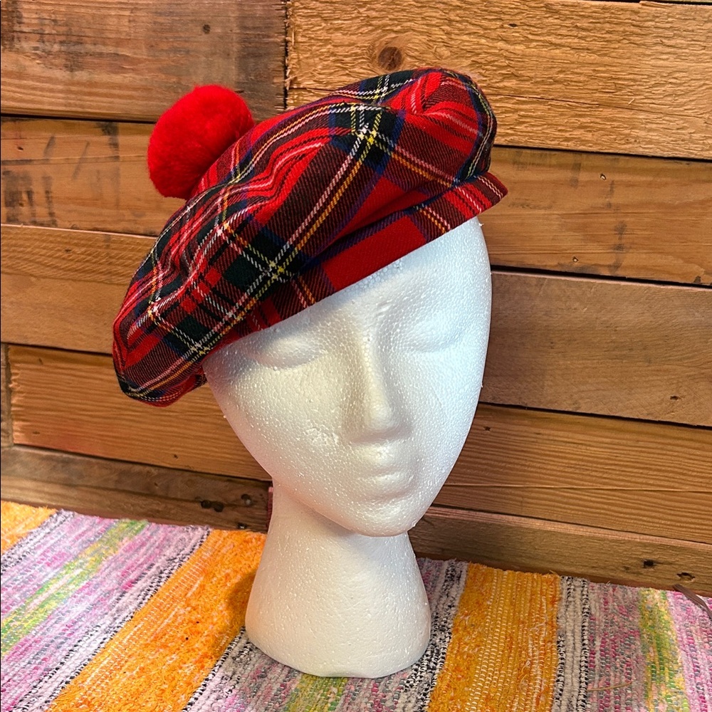 Scottish Tam O’Shanter, vintage “Tammie” all wool plaid, classic